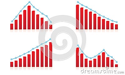 Result Up and down financial chart Template Vector Illustration