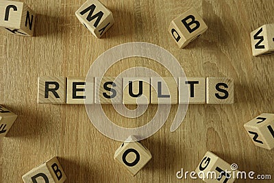 Results word from wooden blocks Stock Photo