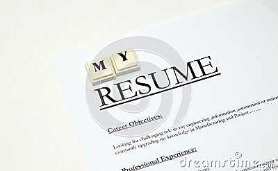 Resume@cv Stock Photo