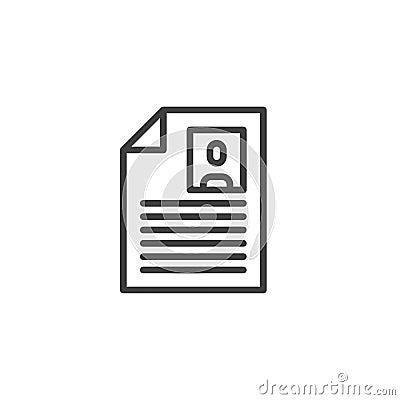 Resume document line icon Vector Illustration