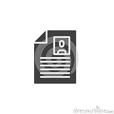 Resume document vector icon Vector Illustration