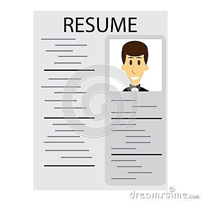 Resume for employment Vector Illustration