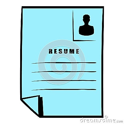 Resume icon, icon cartoon Vector Illustration