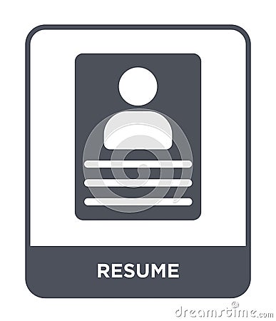 resume icon in trendy design style. resume icon isolated on white background. resume vector icon simple and modern flat symbol for Vector Illustration