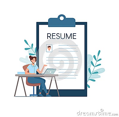 Resume for a job interview. Human Resources Department. Vector illustration Vector Illustration