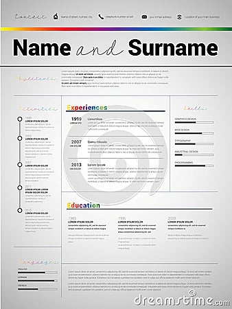 Resume Minimalist CV, Resume template with simple design, company application CV, Curriculum vitae, resume business sheet, clean Stock Photo