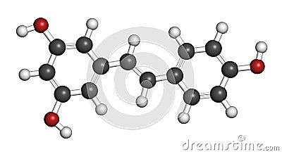 Resveratrol molecule. Present in many plants, including grapes and raspberries. Believed to have a number of positive health Stock Photo