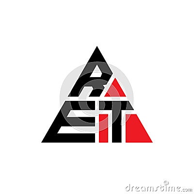 RET triangle letter logo design with triangle shape. RET triangle logo design monogram. RET triangle vector logo template with red Vector Illustration