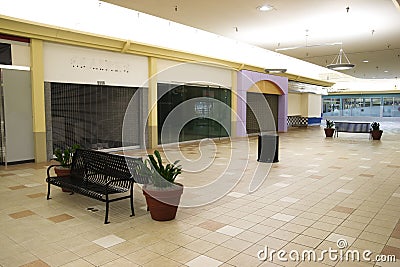 Retail Recession Empty Strip Mall Vacant Space Real Estate Stock Photo