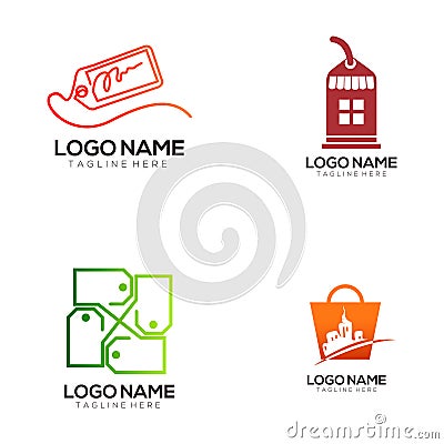 Retail and shopping logo design and icon Vector Illustration