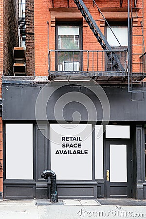 Retail space available for lease in New York Stock Photo