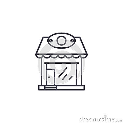 Retail store linear icon concept. Retail store line vector sign, symbol, illustration. Vector Illustration