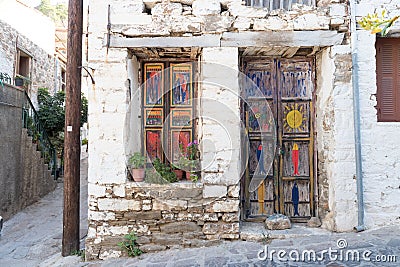 Retail stores and houses after rural exodus Editorial Stock Photo