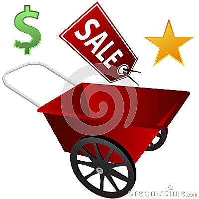 Retail Wheel Barrow Vector Illustration