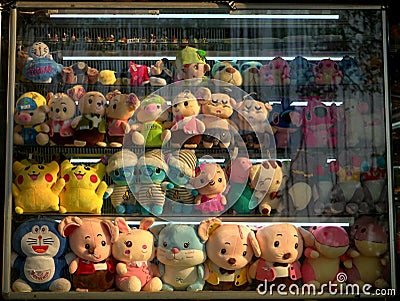 Retails display of dolls and stuffed animals Editorial Stock Photo