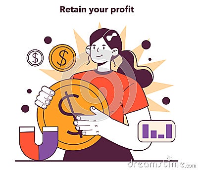 Retain your profit. Effective management and marketing strategy Vector Illustration