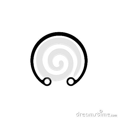 Retaining Ring Vector Icon. Snap Circlip Symbol. Isolated Illustration