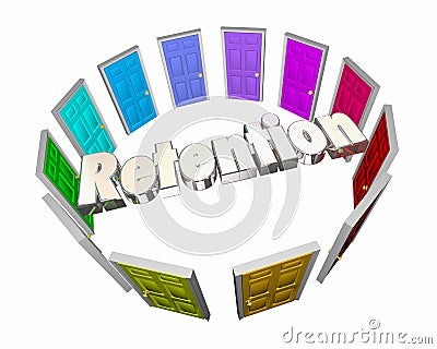 Retention Keep Hold Onto Employees Retain Customers Doors Stock Photo