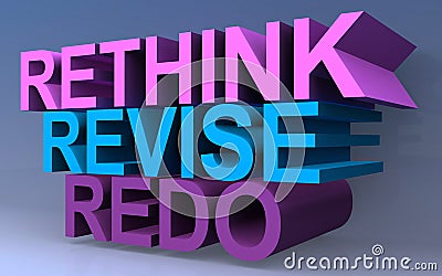 Rethink revise redo Stock Photo