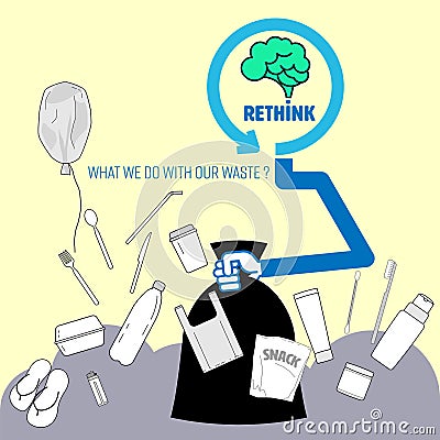 Rethink Waste 2 Vector Illustration