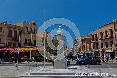 Rethymno, Greece - August 1, 2016: The Statue of the Unknown S Editorial Stock Photo