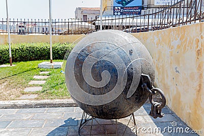 Rethymno, Greece - July 30, 2016: Old Naval mine. Editorial Stock Photo