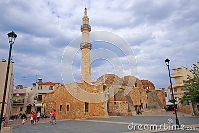 Rethymnon, Crete, Greece September 30 2018 View of the Neratze Mosque in the centre of the city Editorial Stock Photo