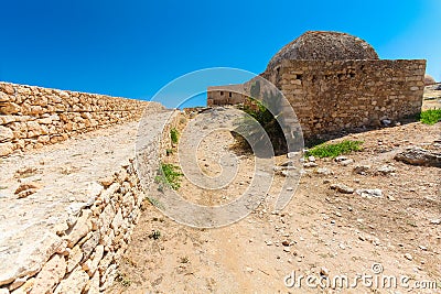 Rethymnon, Island Crete, Greece, - June 23, 2016: View on the inside part of Fortezza Castle in Rethymnon Editorial Stock Photo