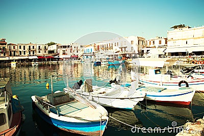 Rethymnon Port. City Center. Greece, Crete Stock Photo