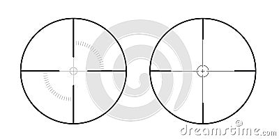 Reticle of sniper rifle or cross hair of circular shape - vector Vector Illustration