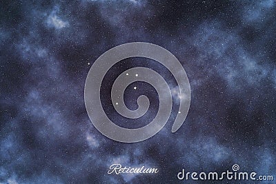 Reticulum star constellation, Brightest Stars , Reticle constellation, The Small Net Stock Photo
