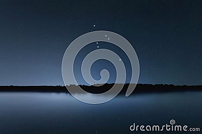 Reticulum star constellation, Night sky, Cluster of stars, Deep space, Reticle constellation, The Small Net Stock Photo
