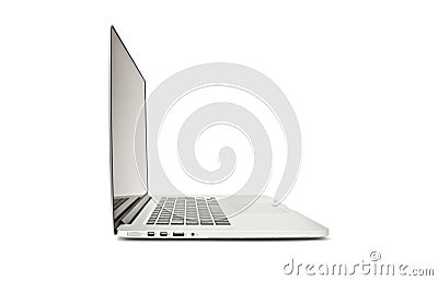 Retina Macbook Pro - Side View on White Editorial Stock Photo