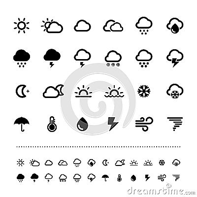 Retina weather icon set Vector Illustration