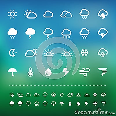 Retina weather icon set Vector Illustration