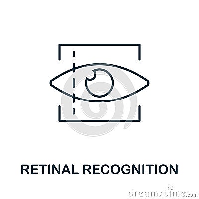 Retinal Recognition thin line icon. Creative simple design from security icons collection. Outline retinal recognition icon for Stock Photo