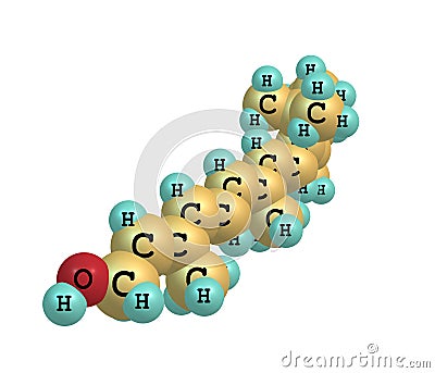 Retinol (Vitamin A) molecular structure on white Stock Photo