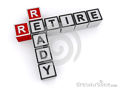 Retire ready word blocks Stock Photo