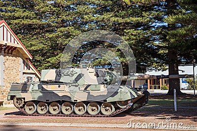 Retired Australian Army Leopard AS1 on display in Esperance, Western Australia, November 13, 2019 Editorial Stock Photo