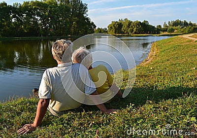 Retired couple relaxing Stock Photo