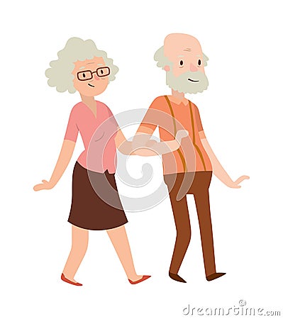 Retired couple vector illustration. Vector Illustration