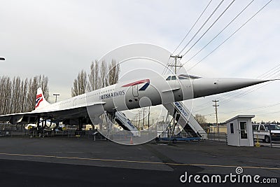 Retired supersonic passenger aircraft Editorial Stock Photo