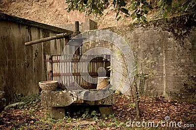 Retired Wine Press, France Stock Photo