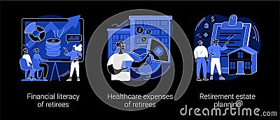 Retiree budget plan abstract concept vector illustrations. Vector Illustration