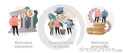 Retiree budget plan abstract concept vector illustrations. Vector Illustration