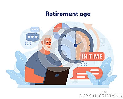 Retirement age concept. Vector Illustration