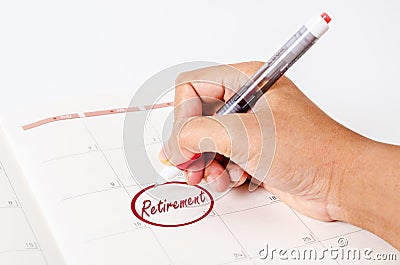 Retirement handwritten. Stock Photo