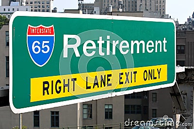 Retirement Highway Sign Stock Photo