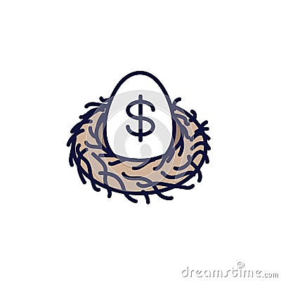 Retirement Investments and Dividend Income, Mutual Fund, IRA Icon set Vector Illustration