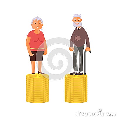 Retirement Money Plan and savings growth Vector Illustration